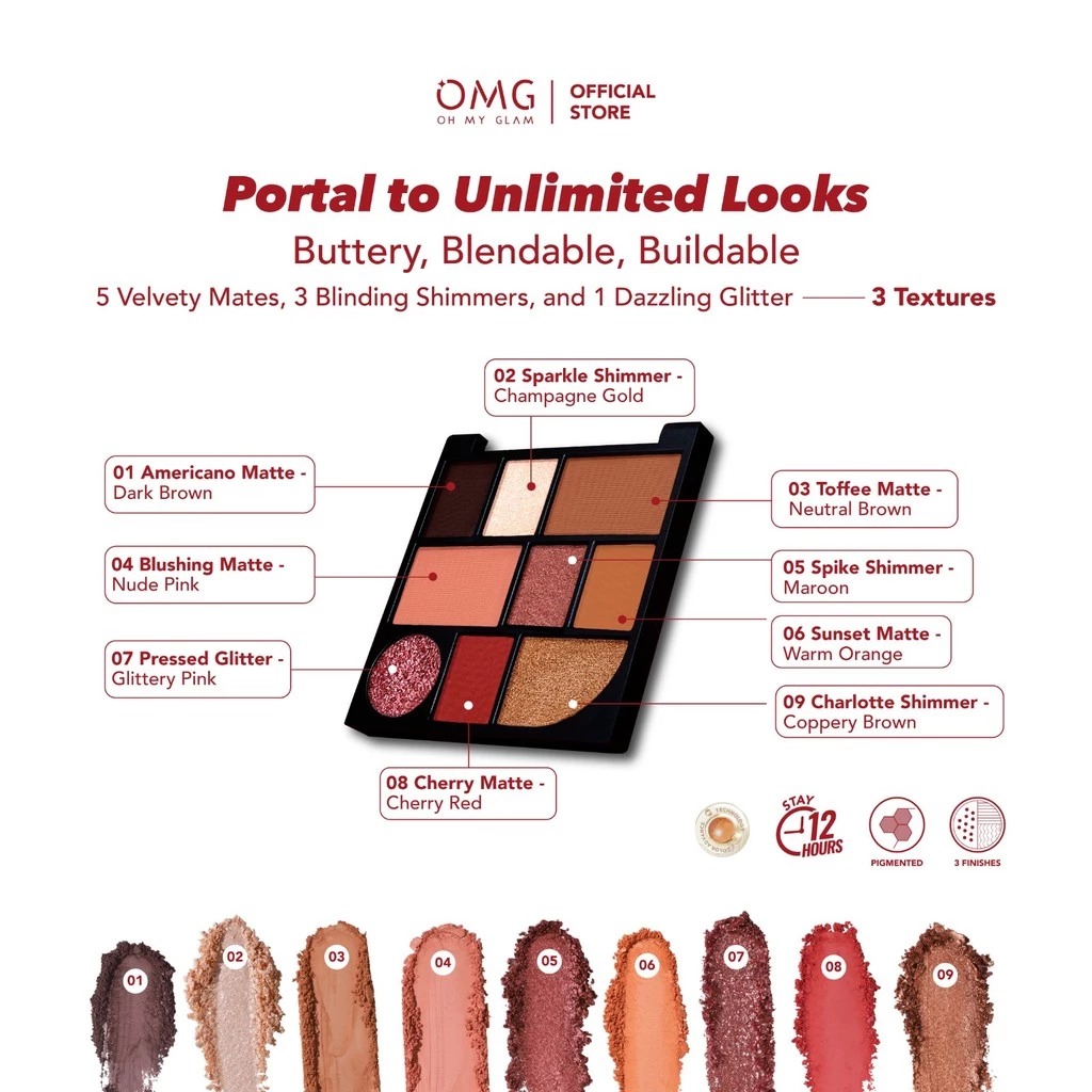 Oh My Glam Eye Studio Palette 8.5gr (Eyeshadow, Contour, Blush, Highlighter) (OMG)