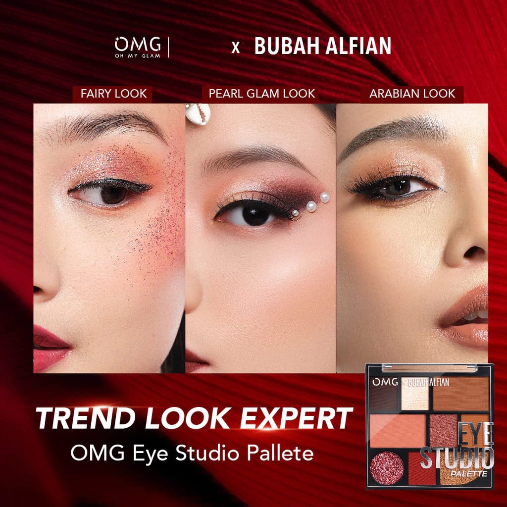 Oh My Glam x Bubah Alfian Eye Studio Palette 8.5gr (Eyeshadow, Contour, Blush, Highlighter) (OMG)