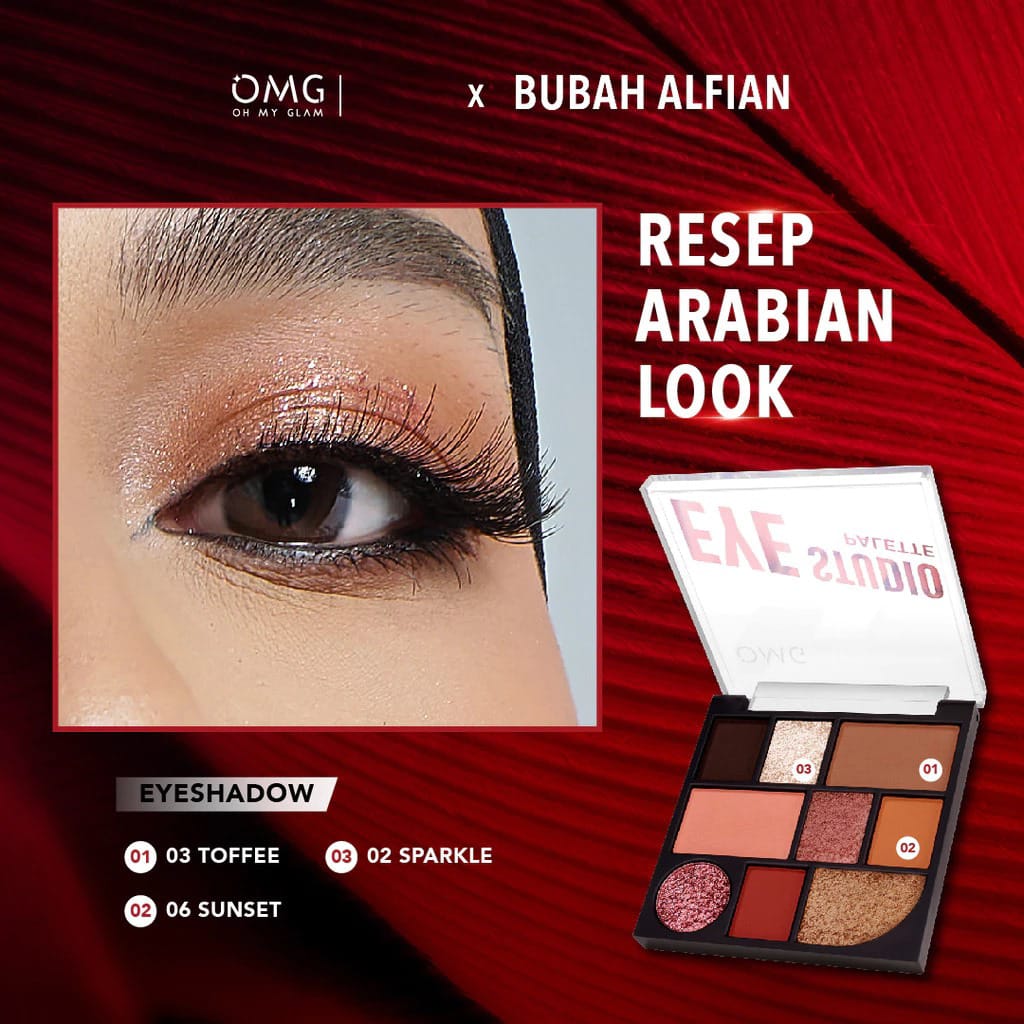 Oh My Glam x Bubah Alfian Eye Studio Palette 8.5gr (Eyeshadow, Contour, Blush, Highlighter) (OMG)