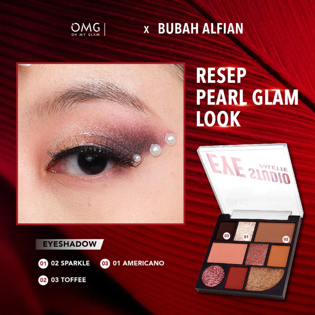 Oh My Glam x Bubah Alfian Eye Studio Palette 8.5gr (Eyeshadow, Contour, Blush, Highlighter) (OMG)