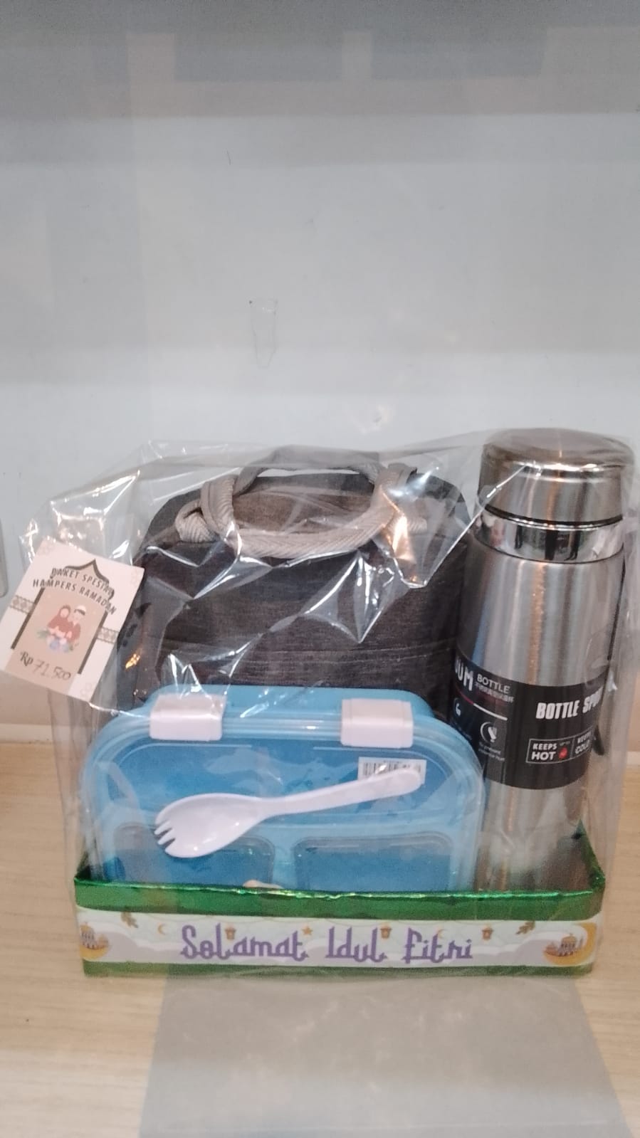 Hampers Set Bekal 3in1 - Termos Vacuum Flask 1000ml + Lunch Box Nusantara + Lunch Bag Oxford