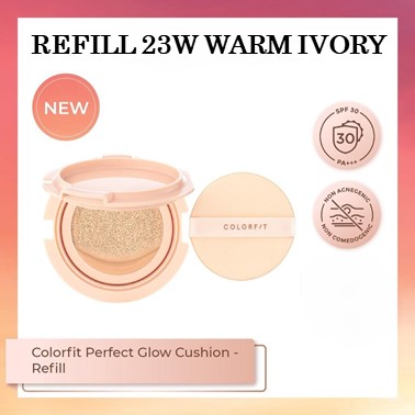 Wardah Colorfit Perfect Glow Cushion REFILL 15gr - 23W Warm Ivory Wardah Colorfit Perfect Glow Cushion REFILL 15gr - 23W Warm Ivory