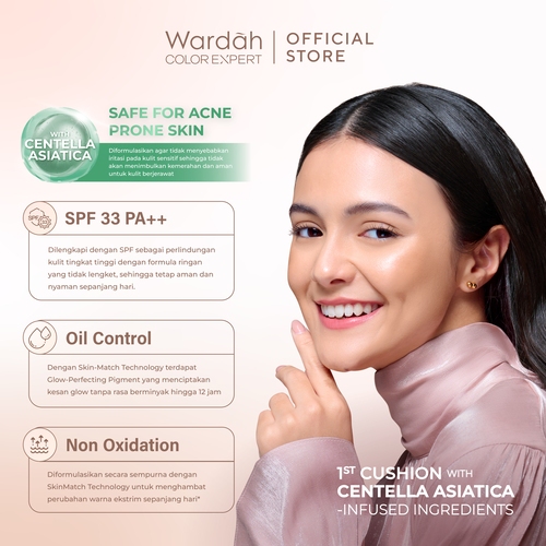 Wardah Colorfit Perfect Glow Cushion REFILL 15gr - 23W Warm Ivory