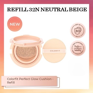 Wardah Colorfit Perfect Glow Cushion REFILL 15gr - 32N Neutral Beige Wardah Colorfit Perfect Glow Cushion REFILL 15gr - 32N Neutral Beige