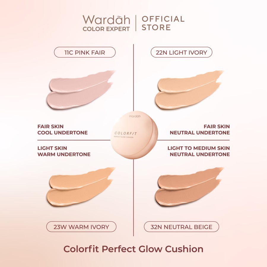 Wardah Colorfit Perfect Glow Cushion REFILL 15gr - 32N Neutral Beige