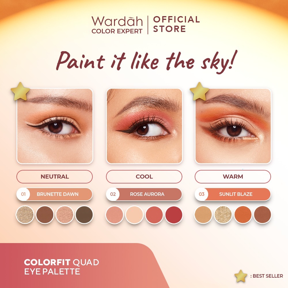 Wardah Colorfit Quad Eye Palette 6gr - 01 Brunette Dawn Wardah Colorfit Quad Eye Palette 6gr - 01 Brunette Dawn