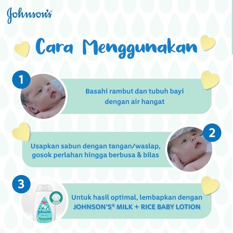 Johnsons Baby Hair & Body Baby Bath - Milk Rice REFILL 400ml
