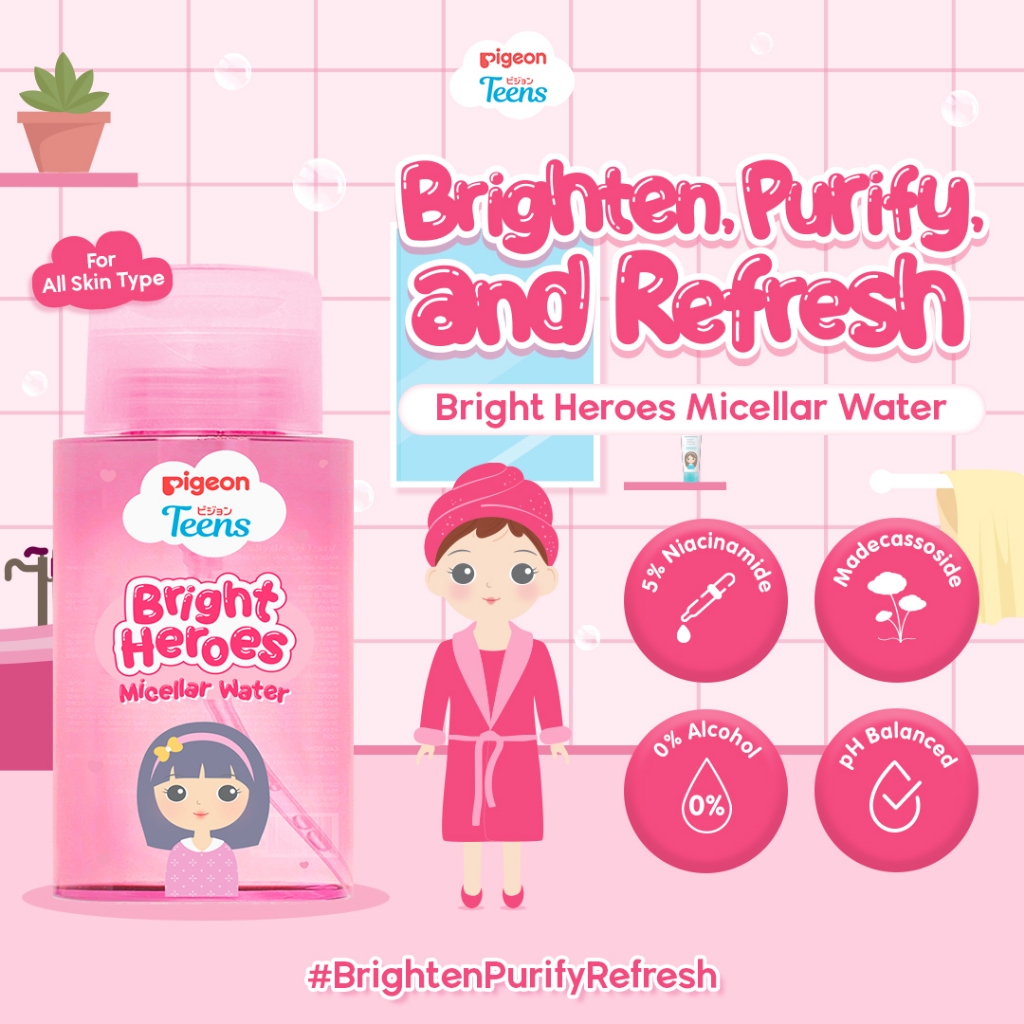 Pigeon Teens Micellar Water 100ml - Bright Heroes Pigeon Teens Micellar Water 100ml - Bright Heroes