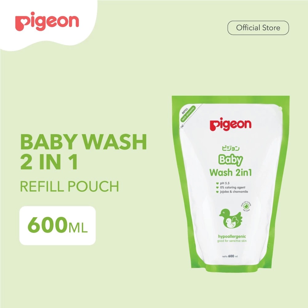 Pigeon Baby Wash 2in1 (REFILL) 600ml - Hair Body Wash Jojoba & Chamomile Pigeon Baby Wash 2in1 (REFILL) 600ml - Hair Body Wash Jojoba & Chamomile