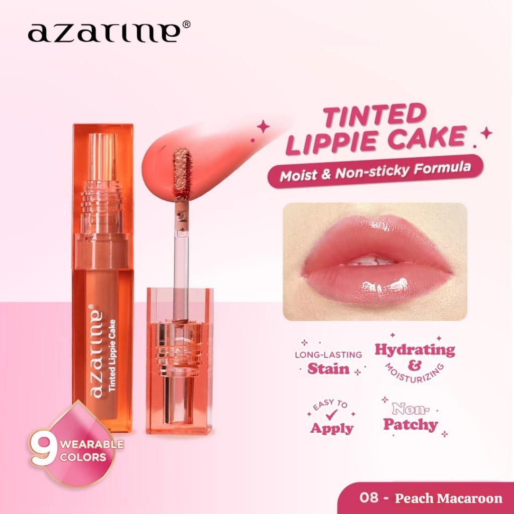 Azarine Tinted Lippie Cake 2.9ml - 08 Peach Macaroon (PEACHY NUDE)