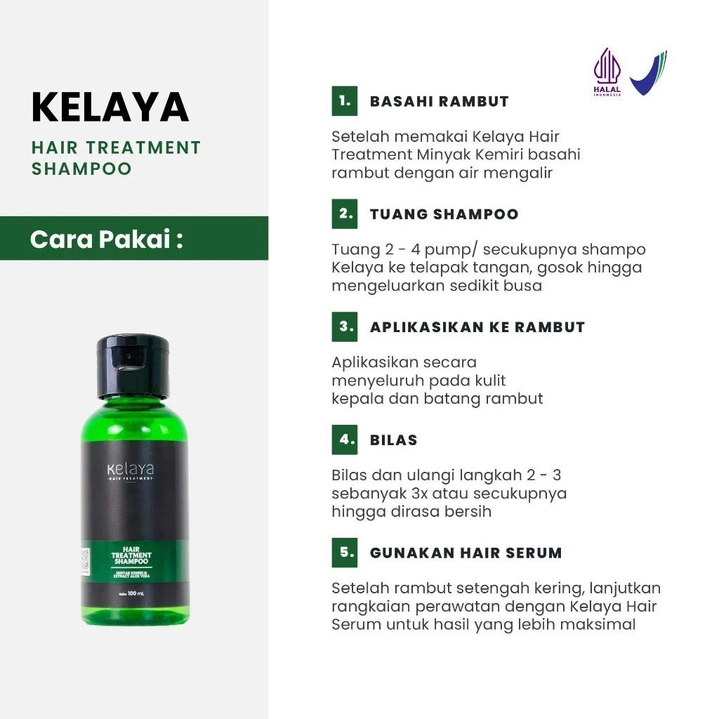 Kelaya Hair Treatment Shampoo 100ml - Minyak Kemiri & Extract Aloe Vera