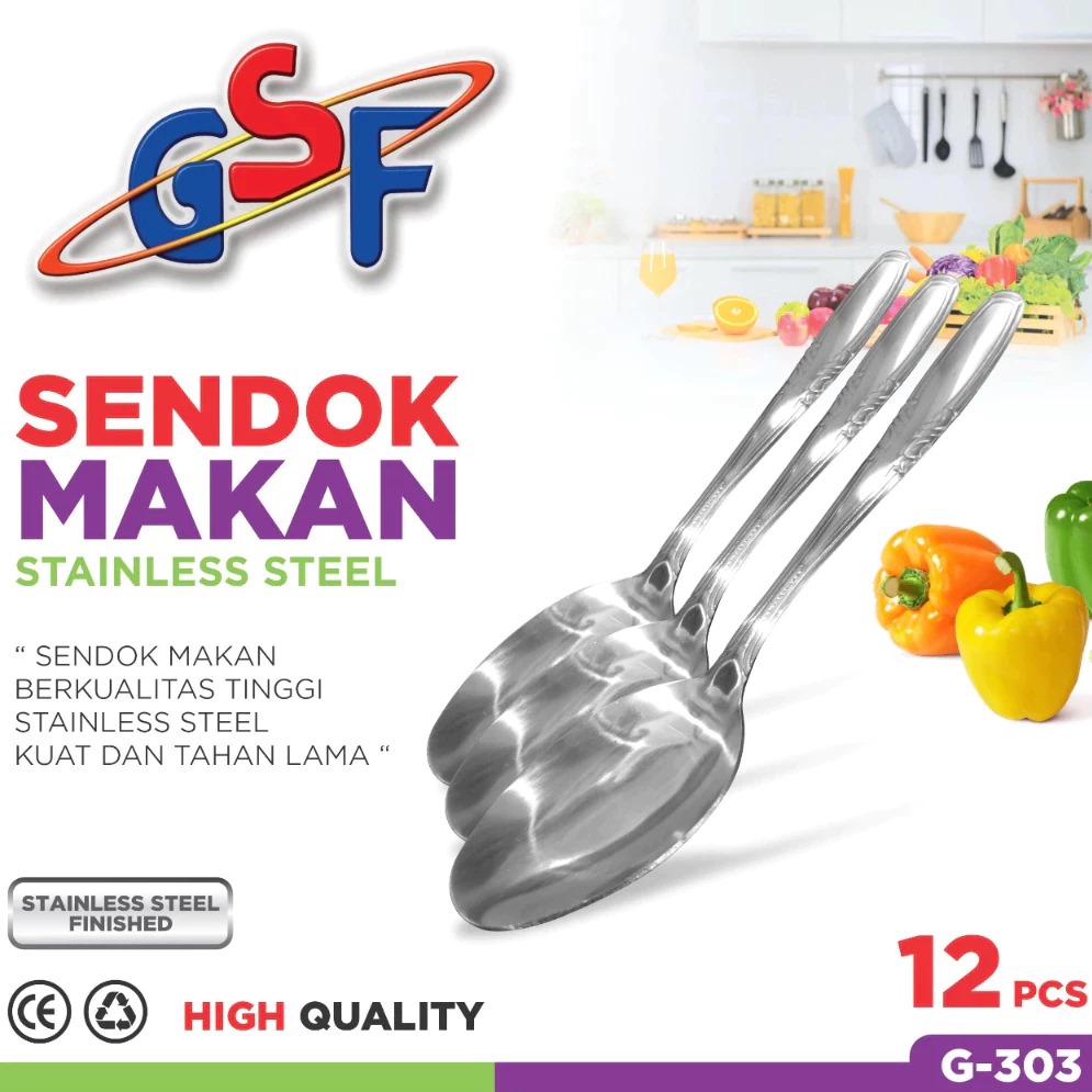 (ISI 12) GSF Sendok Makan Stainless Steel (G-303)