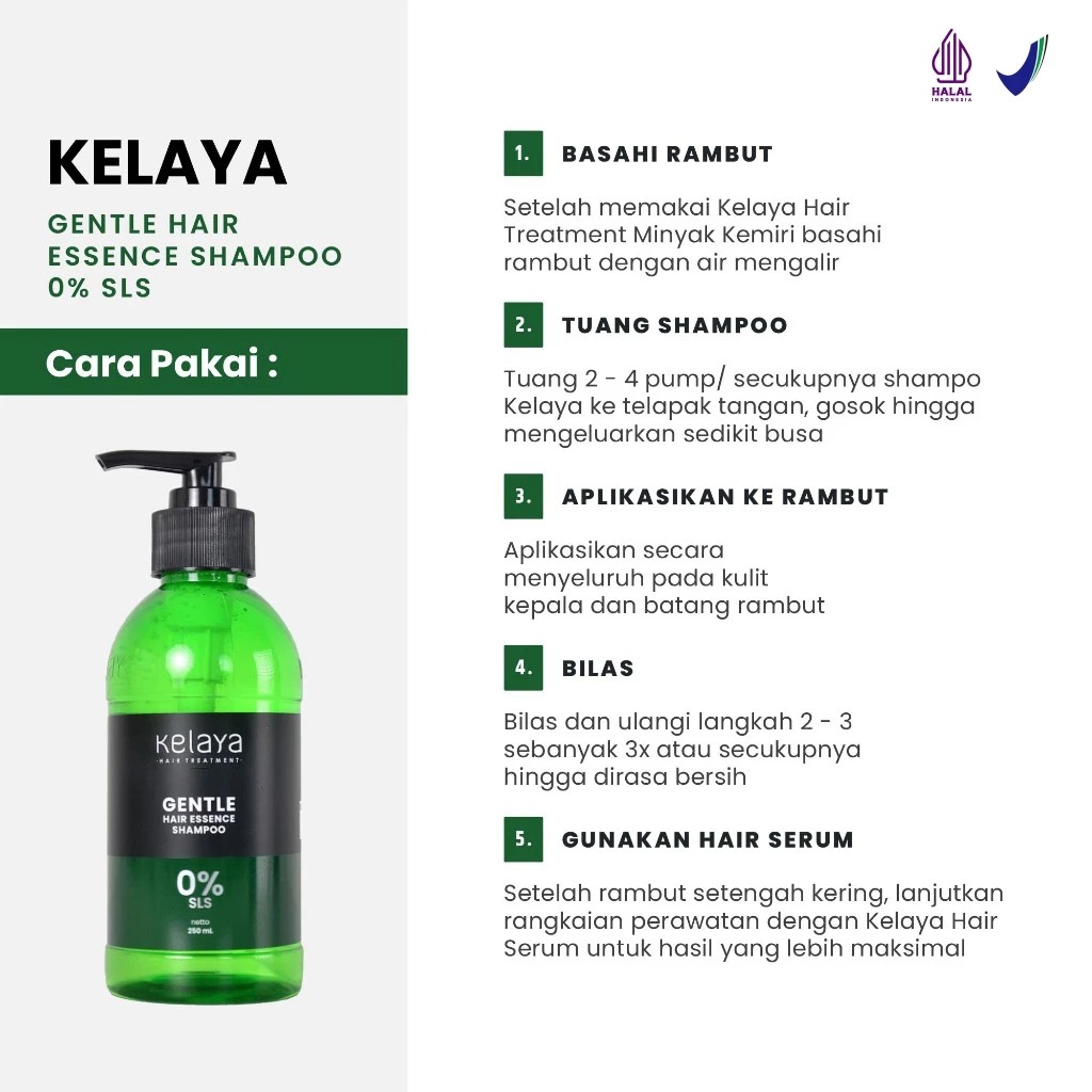 Kelaya Hair Treatment Gentle Hair Essence Shampoo 250ml - Non SLS Kelaya Hair Treatment Gentle Hair Essence Shampoo 250ml - Non SLS