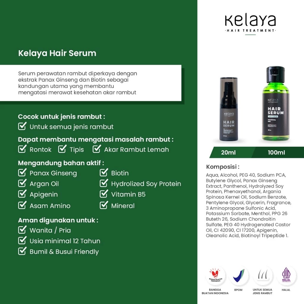 Kelaya Hair Treatment Hair Serum 100ml