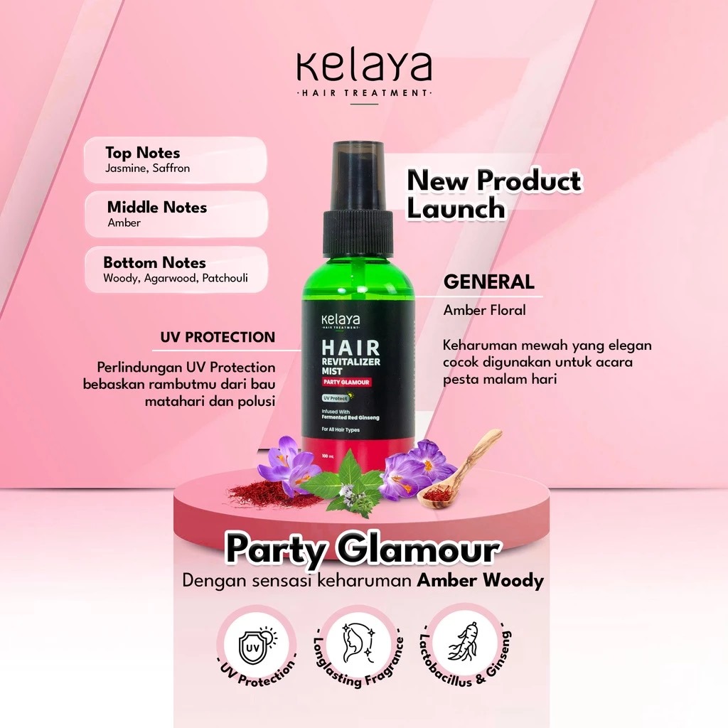 Kelaya Hair Treatment Hair Revitalizer Mist 100ml - Party Glamour