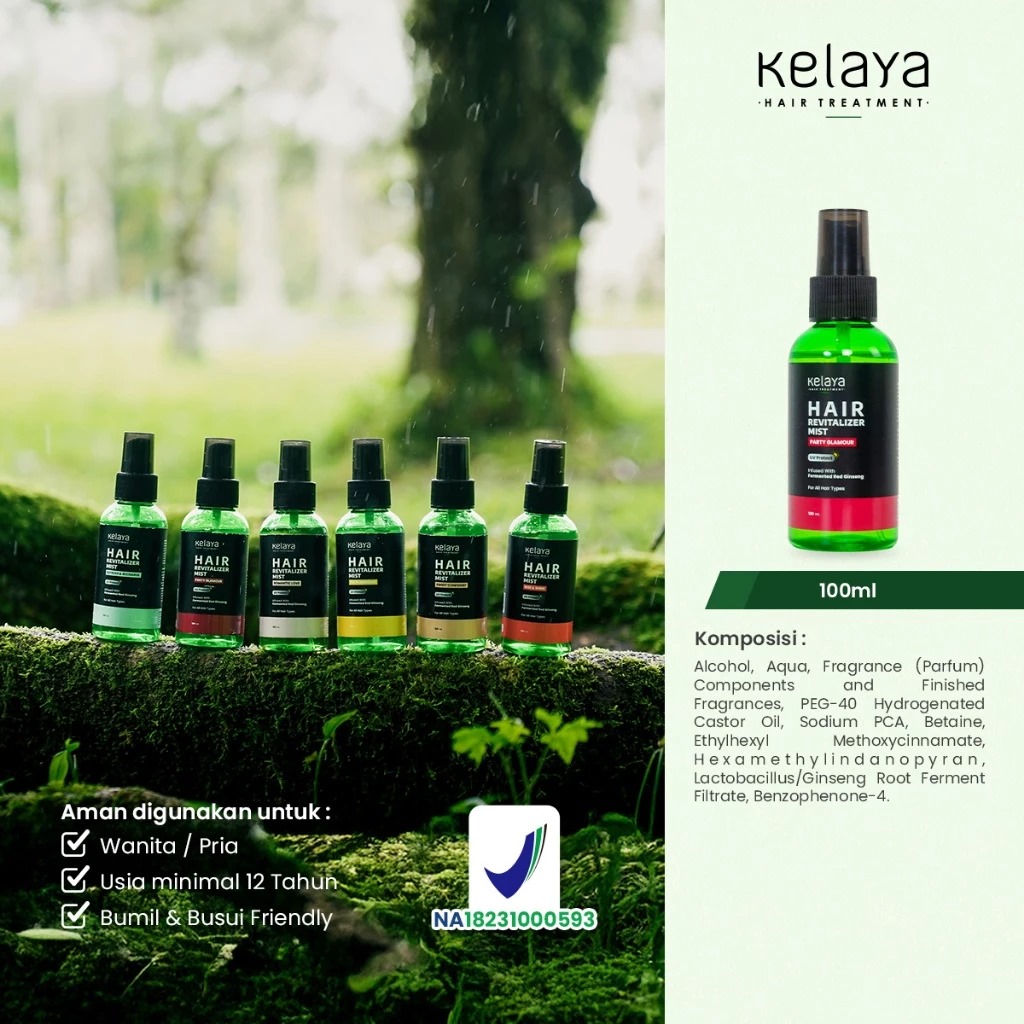 Kelaya Hair Treatment Hair Revitalizer Mist 100ml - Party Glamour
