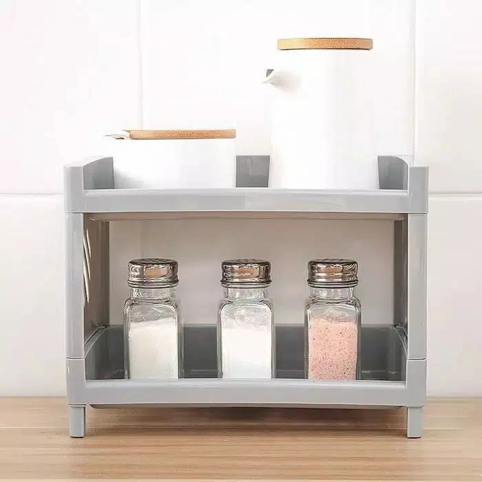 TRI J - Rak Plastik Kotak Serbaguna Mini 2 Susun - Wadah Kosmetik