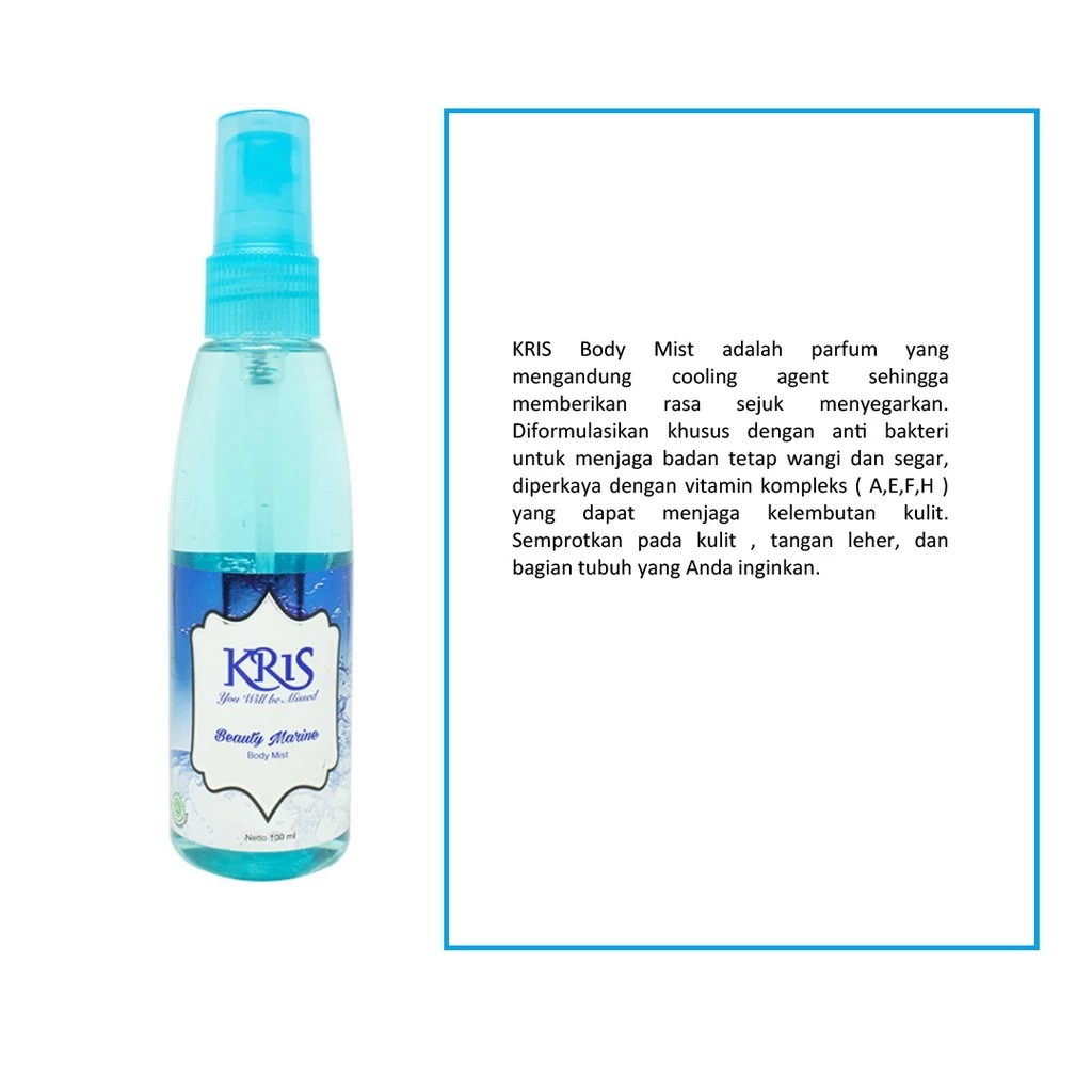 Kris Body Mist 100ml - Beauty Marine (Biru)