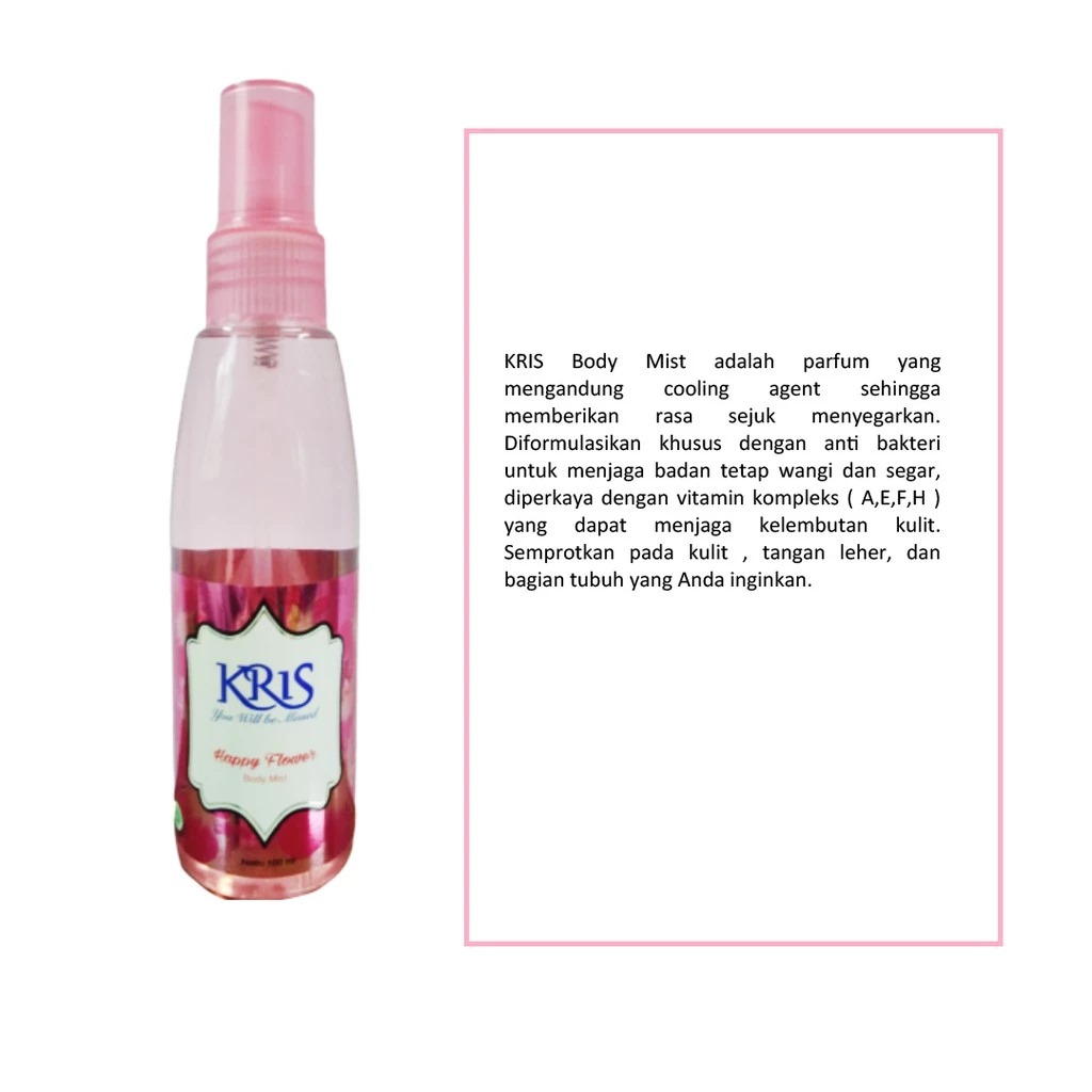 Kris Body Mist 100ml - Happy Flower (Pink)