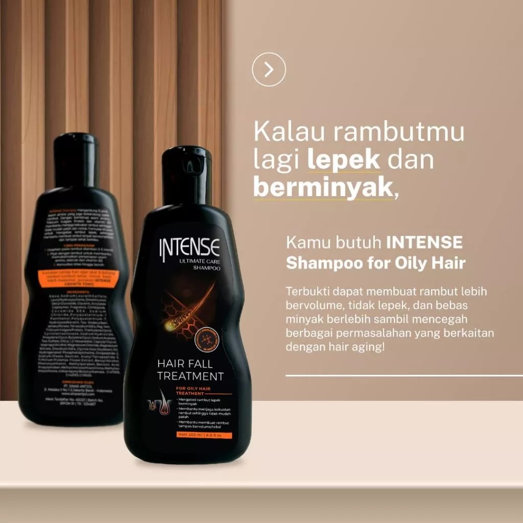 Intense Ultimate Care Shampoo Hair Fall Treatment - Oily Hair 200ml
