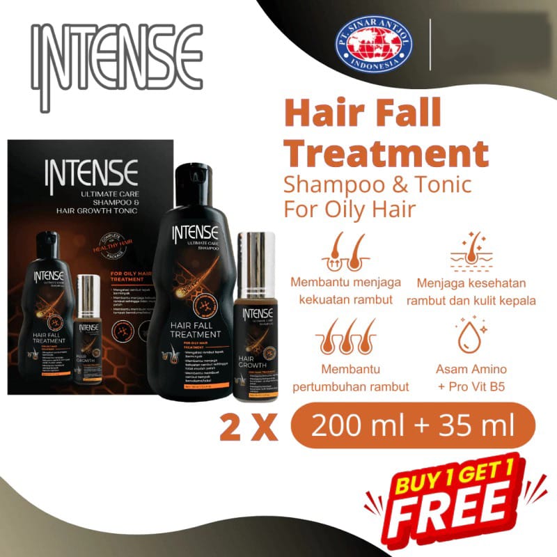 Intense Twin Pack Ultimate Care Shampoo 200ml & Hair Growth Tonic 35ml - Oily Hair