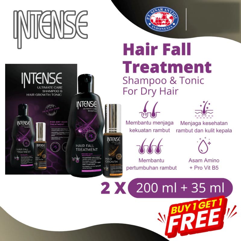 Intense Twin Pack Ultimate Care Shampoo 200ml & Hair Growth Tonic 35ml - Dry Hair