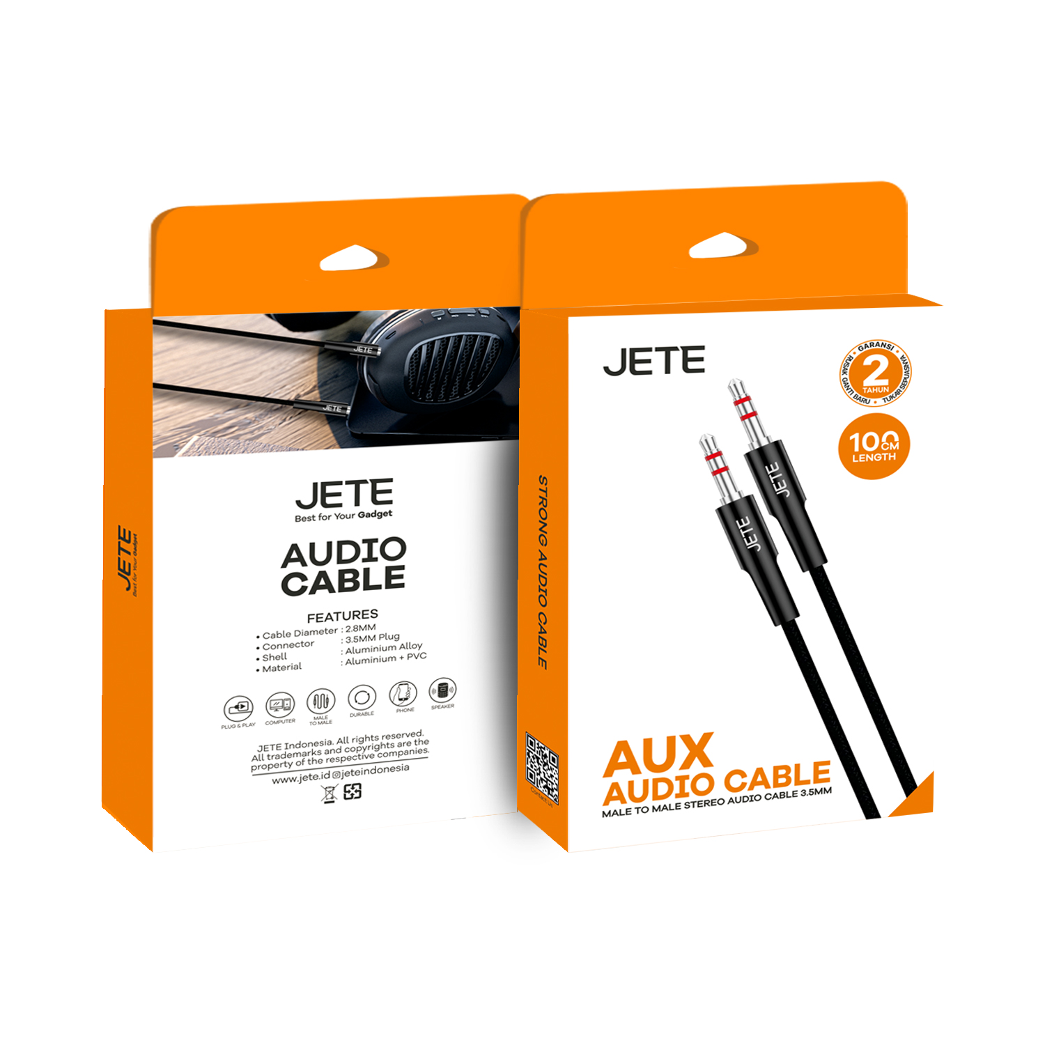 JETE Kabel Aux Male to Male Stereo Audio Cable - 100cm (1M) JETE Kabel Aux Male to Male Stereo Audio Cable - 100cm (1M)