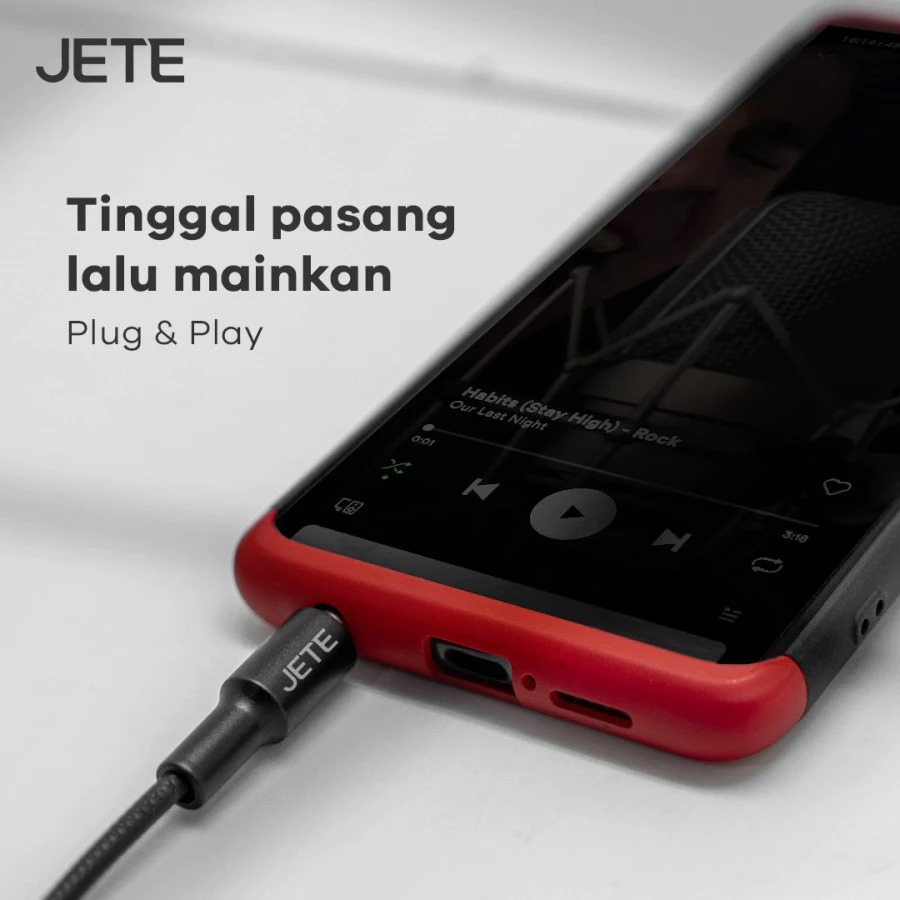 JETE Kabel Aux Male to Male Stereo Audio Cable - 100cm (1M)