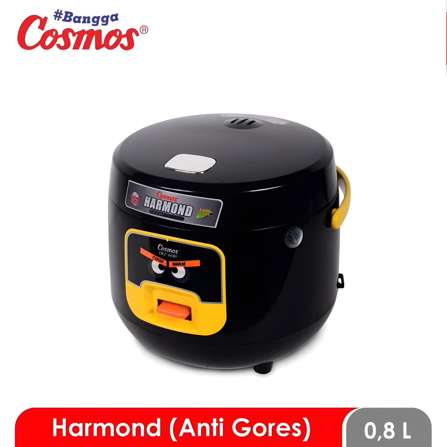 Cosmos Rice Cooker Harmond CRJ-6601 Black - 0.8L 300W/220V Penanak Nasi