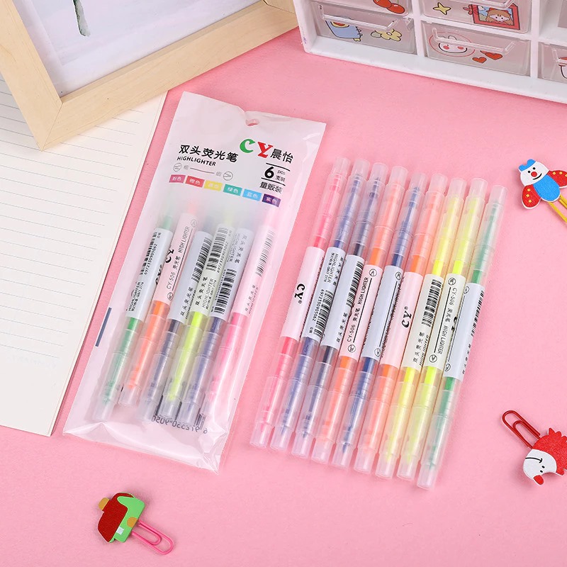 (Isi 6pcs) Stabilo 2 Sisi - Highlighter / Penanda (Isi 6pcs) Stabilo 2 Sisi - Highlighter / Penanda