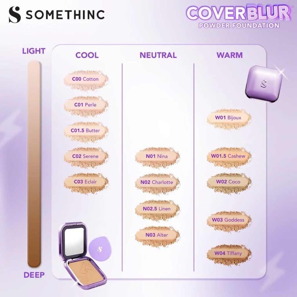 Somethinc Copy Paste Coverblur Powder Foundation 12gr - C00 Cotton