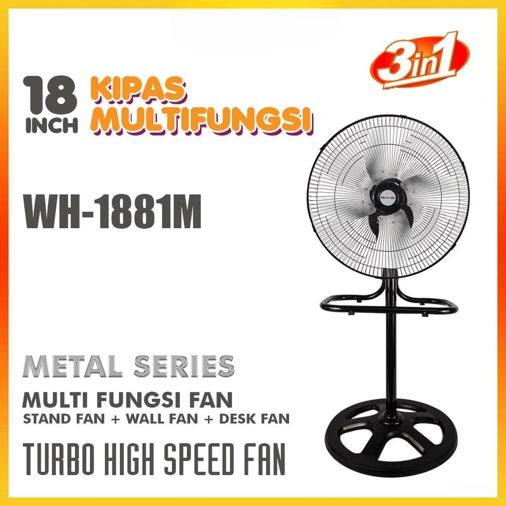Welhome Kipas Angin Berdiri WH-1881M 3in1 Bahan Metal 60Watt Welhome Kipas Angin Berdiri WH-1881M 3in1 Bahan Metal 60Watt