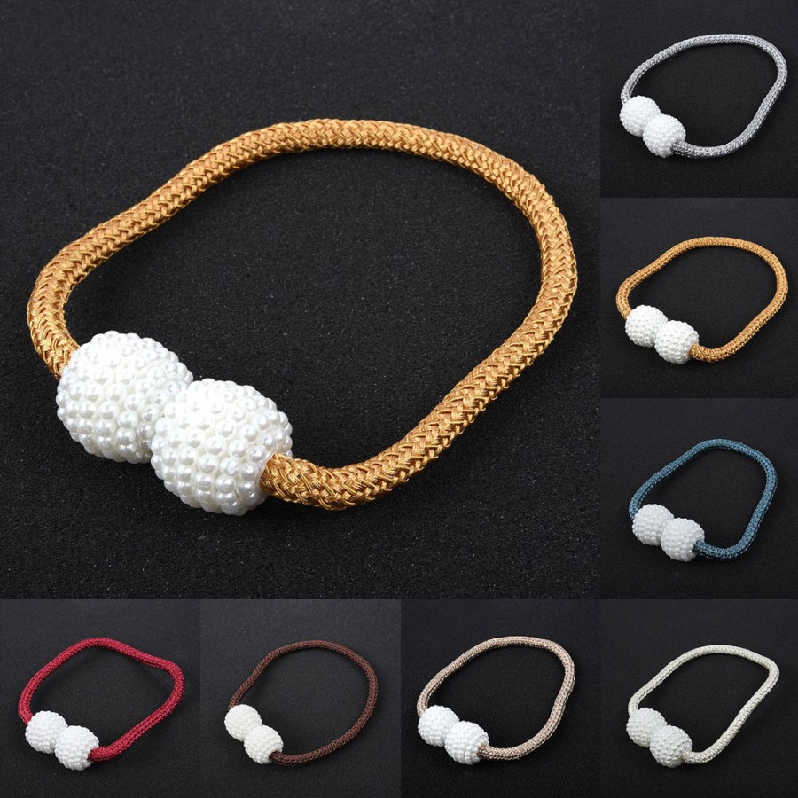 (Isi 2) Tali Gorden Magnet (Pengikat Tirai Magnet - Curtain Tie Rope Ball)