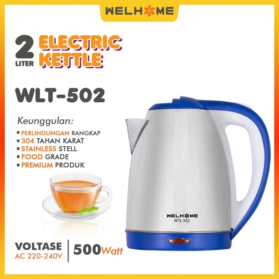Welhome Electric Kettle WTL-502 2 Liter - Teko Elektrik Welhome Electric Kettle WTL-502 2 Liter - Teko Elektrik