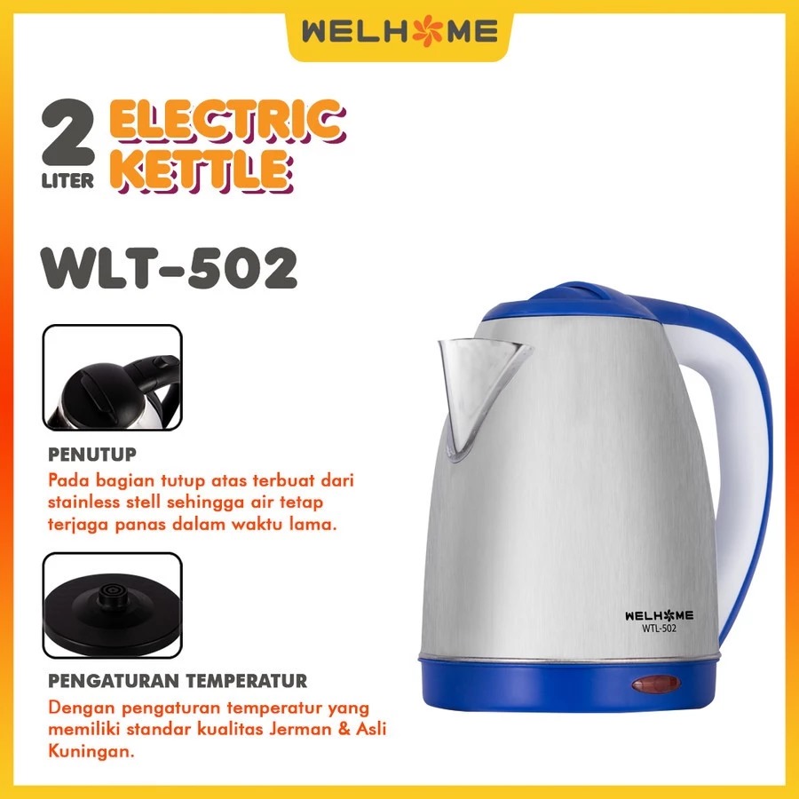 Welhome Electric Kettle WTL-502 2 Liter - Teko Elektrik Welhome Electric Kettle WTL-502 2 Liter - Teko Elektrik