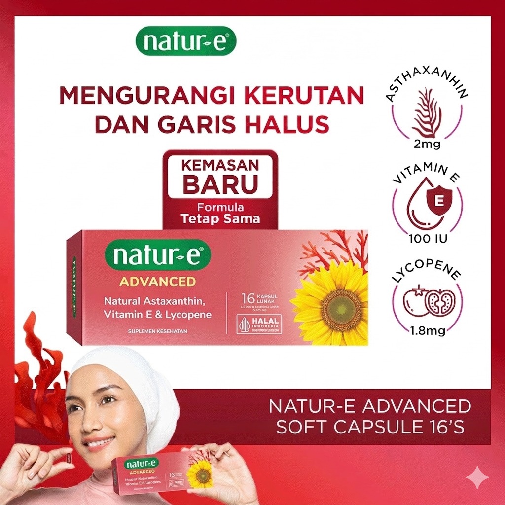 Natur-E Advanced Soft Capsule 16s - Vitamin E Suplemen Kesehatan