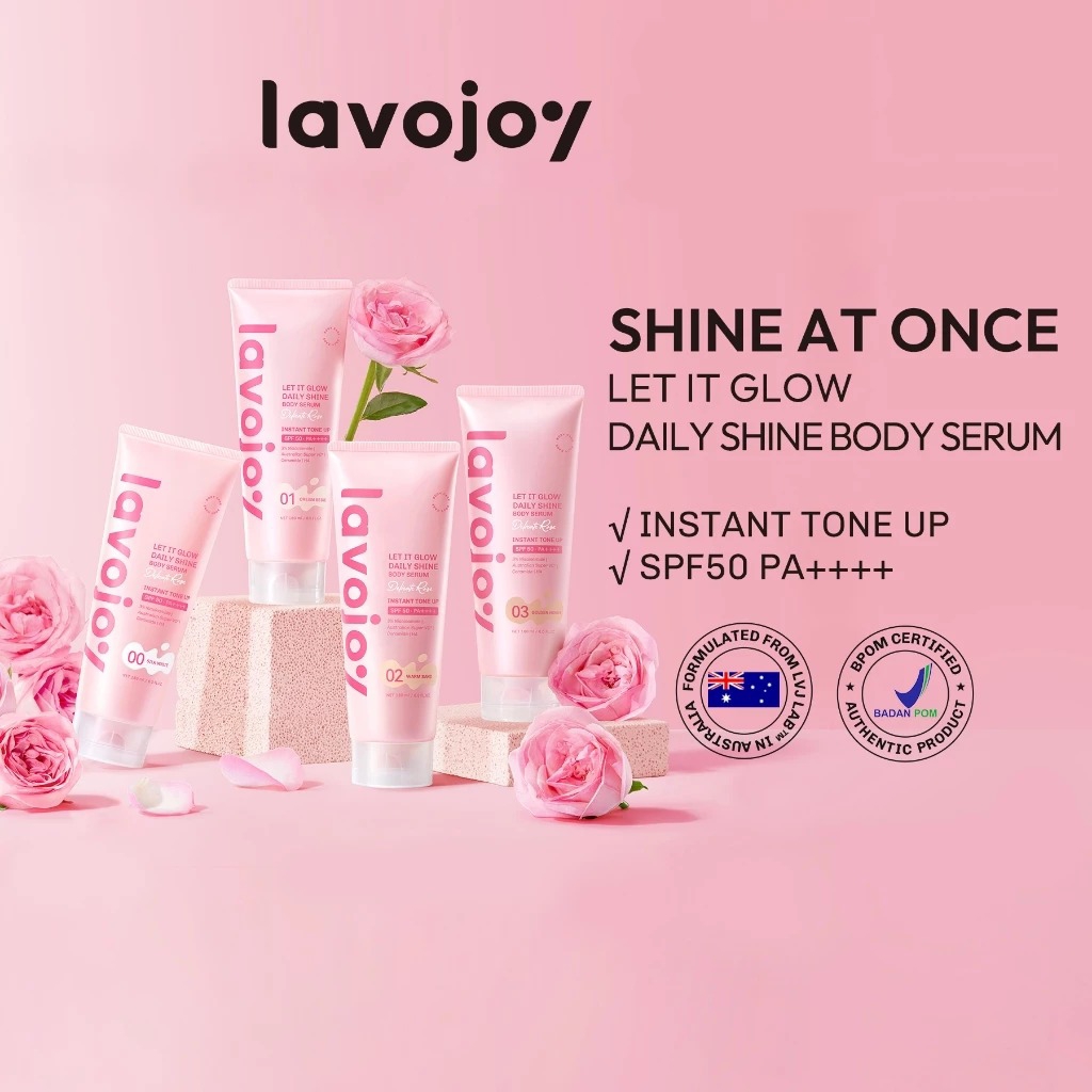 Lavojoy Let It Glow Daily Shine Body Serum SPF50 PA++++ 180ml - 03 Golden Honey (Delicate Rose Instant Tone Up)