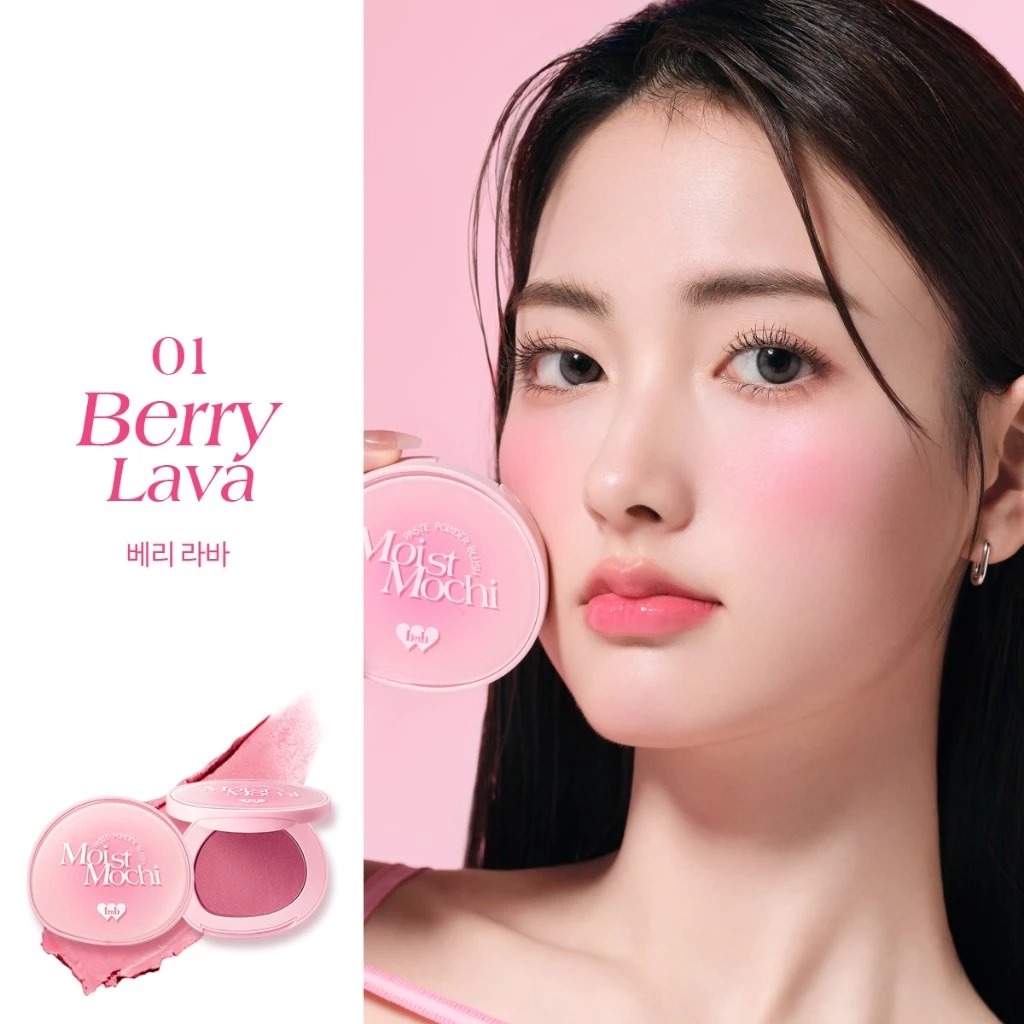 BNB Barenbliss Moist Mochi Paste Powder Blush 4.5gr - 01 Berry Lava