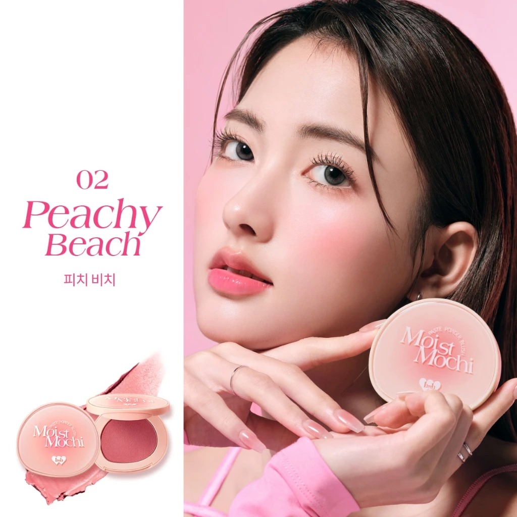 BNB Barenbliss Moist Mochi Paste Powder Blush 4.5gr - 02 Peachy Beach