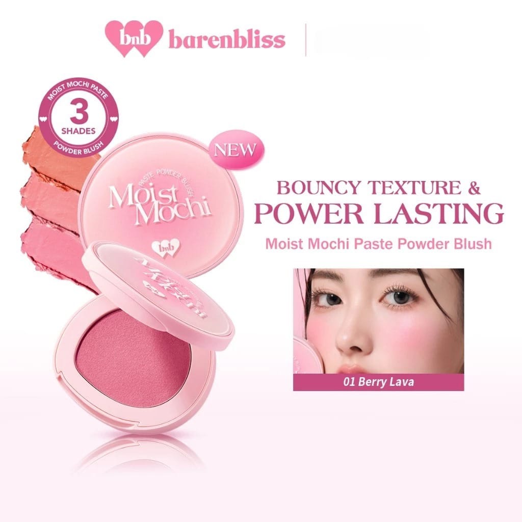 BNB Barenbliss Moist Mochi Paste Powder Blush 4.5gr - 02 Peachy Beach