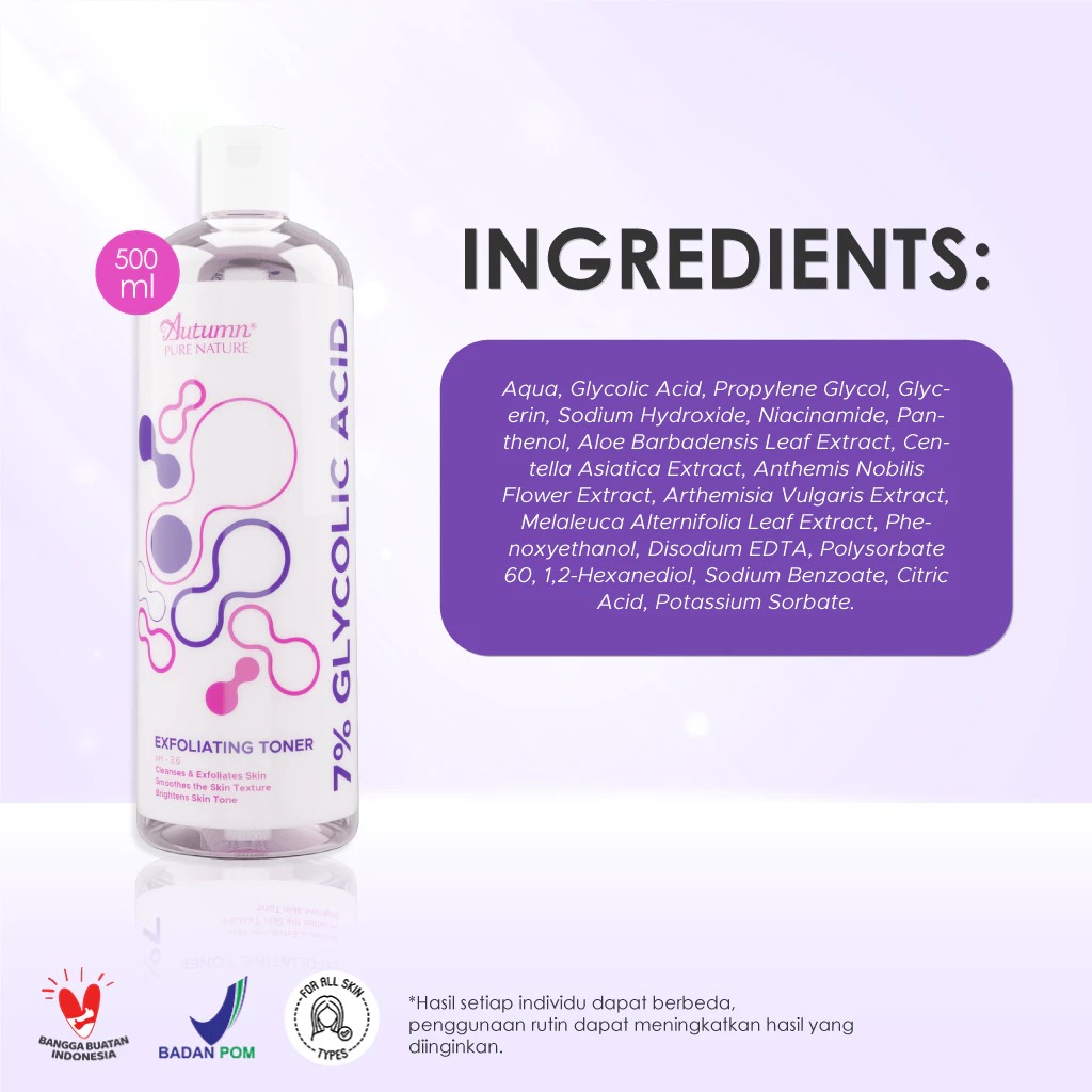 Autumn Glycolic Acid 7% Toning Solution Exfoliating Toner (White) 500ml