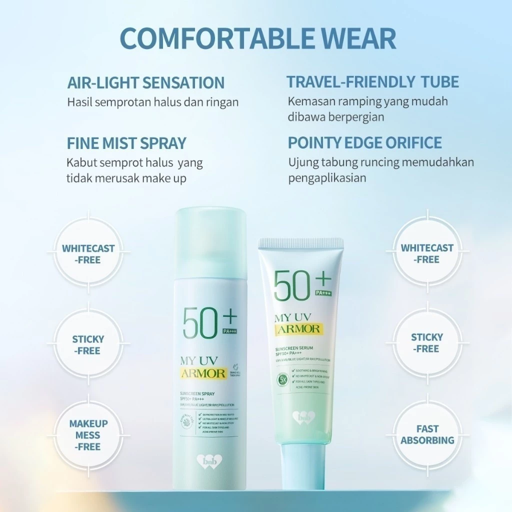 BNB Barenbliss My UV Armor Sunscreen Serum SPF50 PA++++ 30gr (Acne Prone Skin Friendly)