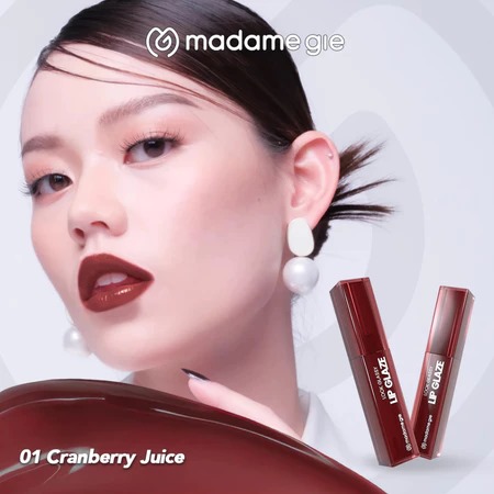 Madame Gie Look Glassy Lip Glaze 1.5ml - 01 Cranberry Juice