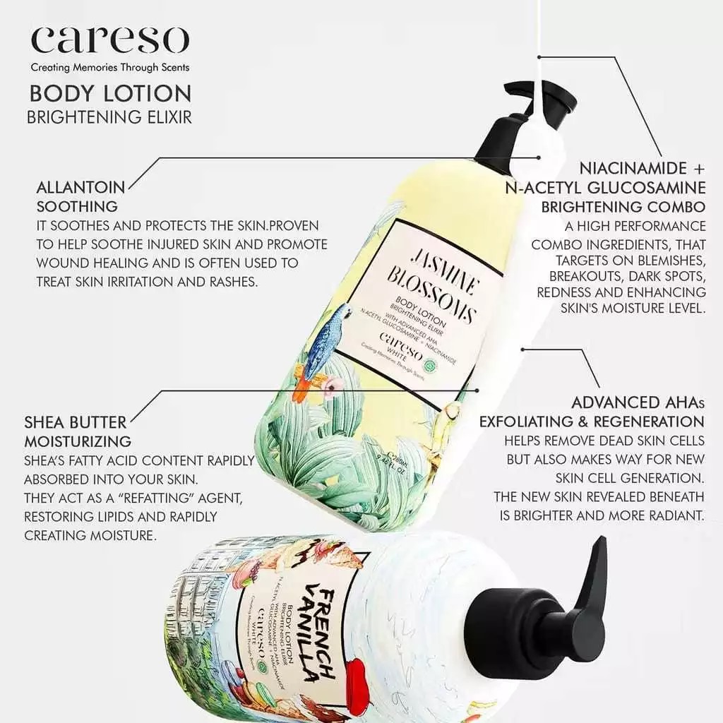 Careso Body Lotion Brightening Elixir 300ml (Pump) - Clean