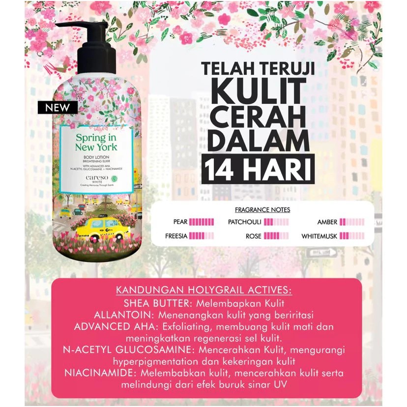 Careso Body Lotion Brightening Elixir 300ml (Pump) - Spring in New York