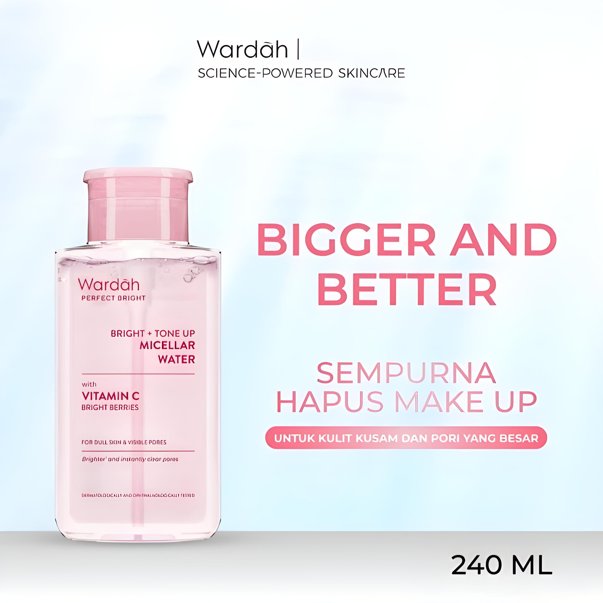 Wardah Perfect Bright + Tone Up Micellar Water 240ml Wardah Perfect Bright + Tone Up Micellar Water 240ml
