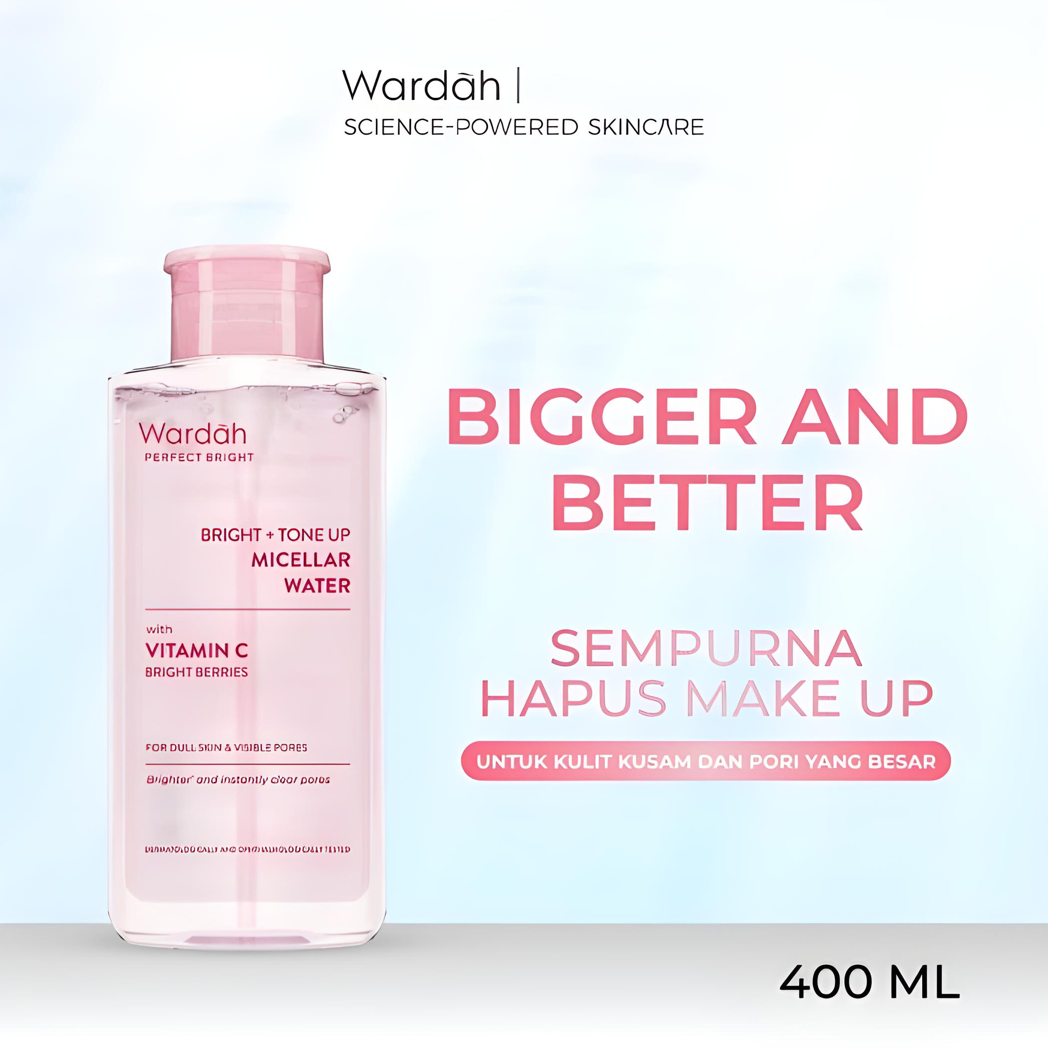 Wardah Perfect Bright + Tone Up Micellar Water 400ml Wardah Perfect Bright + Tone Up Micellar Water 400ml