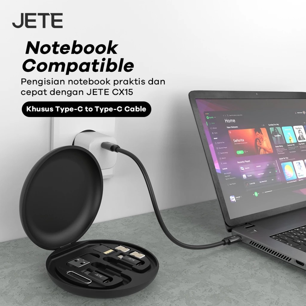 JETE Kabel Data Set 8in1 CX15 Series - Black