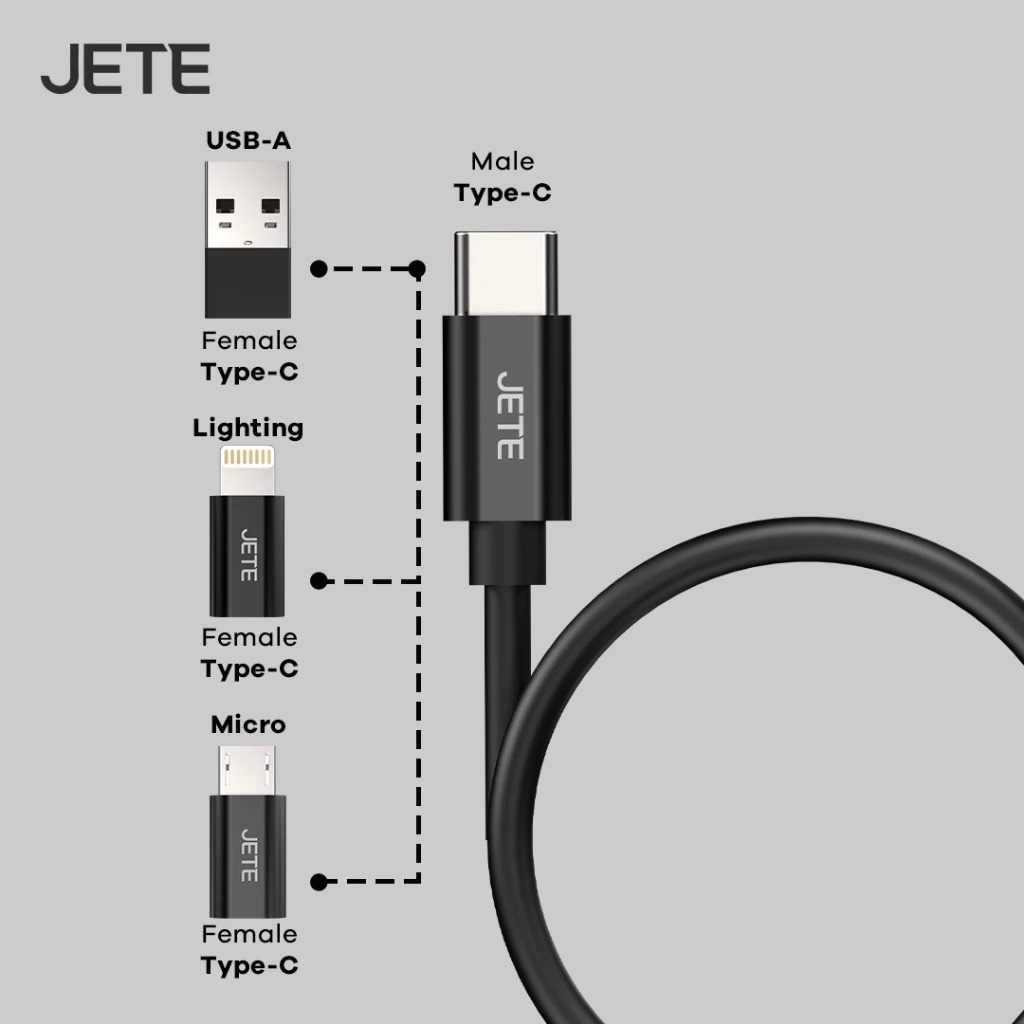 JETE Kabel Data Set 8in1 CX15 Series - Black