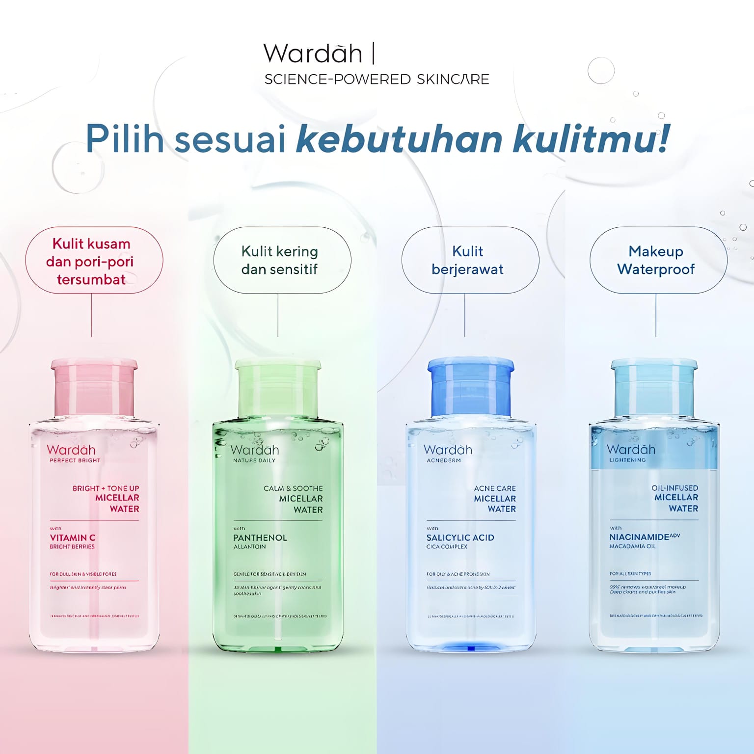 Wardah Nature Daily Calm & Soothe Micellar Water 400ml Wardah Nature Daily Calm & Soothe Micellar Water 400ml